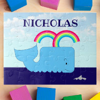 Rainbow Whale Personalised