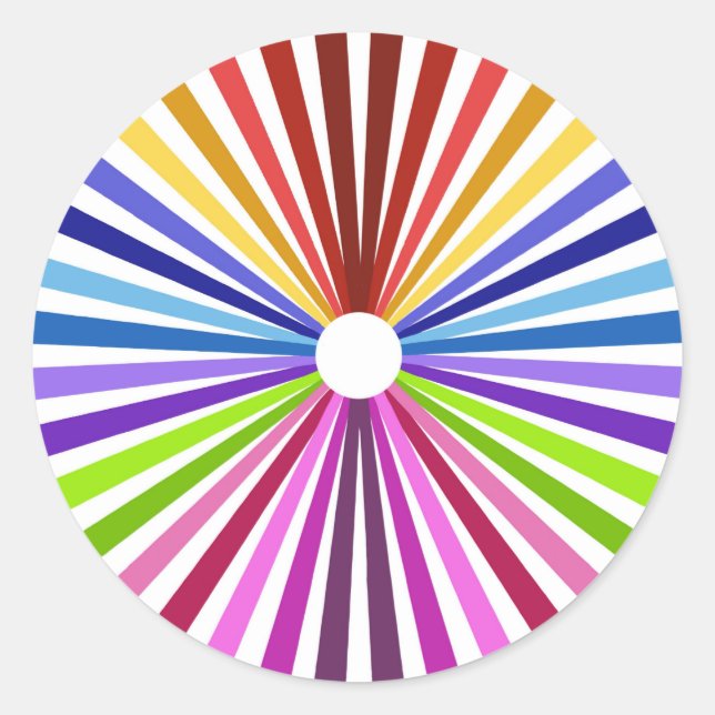 Rainbow Wheel Classic Round Sticker (Front)