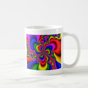 rainbow wheel fractal art coffee mug