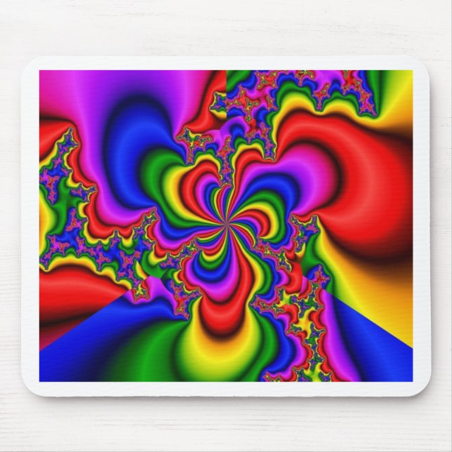 rainbow wheel fractal art mouse mat (Front)