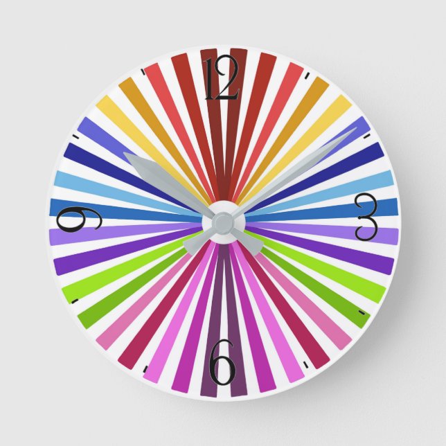 Rainbow Wheel Round Clock (Front)