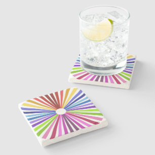 Rainbow Wheel Stone Coaster