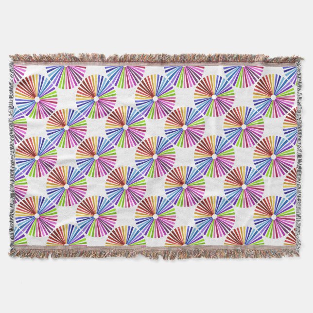 Rainbow Wheel Throw Blanket (Front)