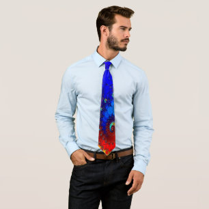 Rainbow Whirl Whimsical Fractal Art Tie