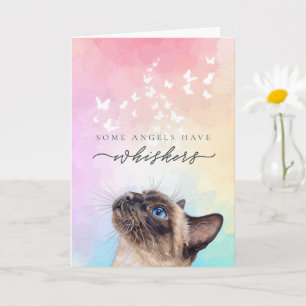 Rainbow Whiskers Siamese Cat Loss Sympathy Card