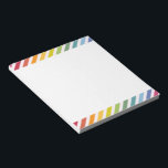 Rainbow & White Stripes Notepad<br><div class="desc">Rainbow stripes alternating with white,  this is a classic,  colourful and fun pattern design for all.</div>