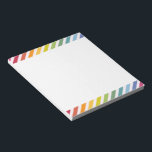 Rainbow & White Stripes Notepad<br><div class="desc">Rainbow stripes alternating with white,  this is a classic,  colourful and fun pattern design for all.</div>
