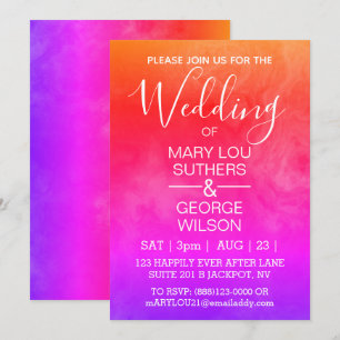 Rainbow Whole Smoked Marble Wedding Invitation