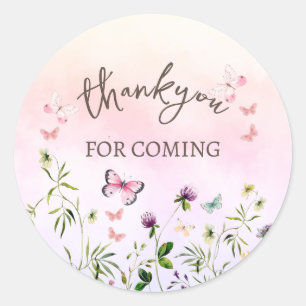 Rainbow Wildflowers Thank You Classic Round Sticker
