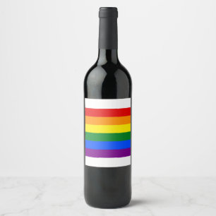 rainbow wine bottle labels (set of 6)
