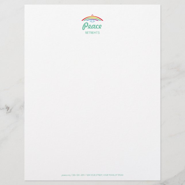 Rainbow Winged Dove (sharp / full colour) Customized Letterhead (Front)