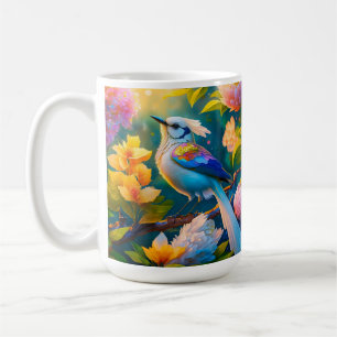 Rainbow Winged Jay Fantasy Bird Coffee Mug