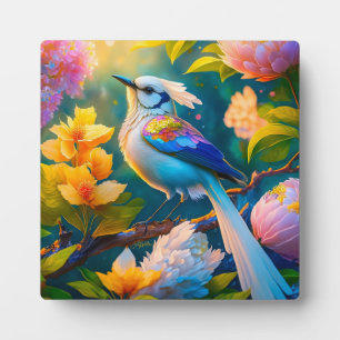 Rainbow Winged Jay Fantasy Bird Plaque