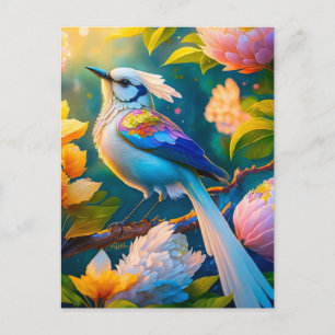 Rainbow Winged Jay Fantasy Bird Postcard