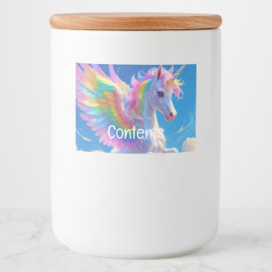 Rainbow Winged PrancingFood and Beverage Label Set