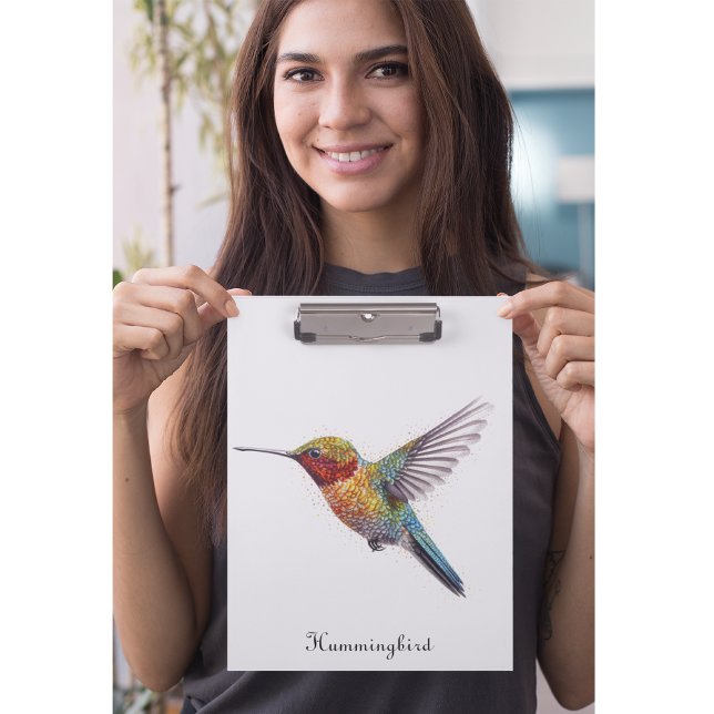 Rainbow Wings: Vibrant Hummingbird Art, custom Clipboard (Creator Uploaded)