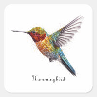 Rainbow Wings: Vibrant Hummingbird Art, custom