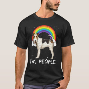 Rainbow Wire Fox Terrier Ew People Unicorn Dog T-Shirt