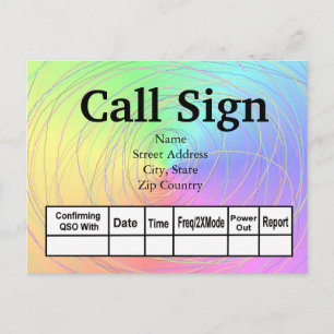 Rainbow & Wire Ham Radio QSL Cards