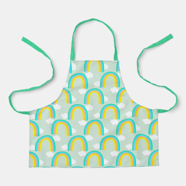 Rainbow with Cloud Blue Apron (Front)