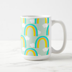 Rainbow with Cloud Blue Coffee Mug