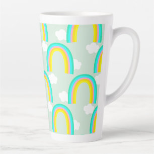 Rainbow with Cloud Blue Latte Mug
