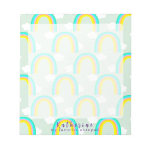 Rainbow with Cloud Blue Notepad