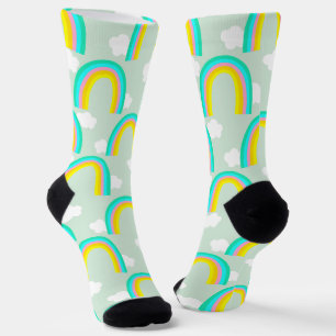 Rainbow with Cloud Blue Socks