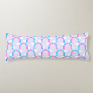 Rainbow with Cloud Light Purple Body Cushion