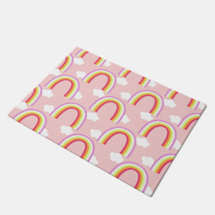 Rainbow with Cloud Pink Doormat