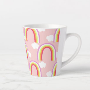 Rainbow with Cloud Pink Latte Mug