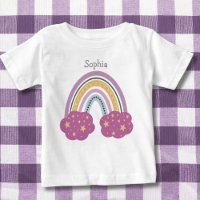 Rainbow with Clouds and Stars Monogram 