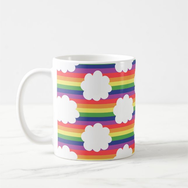 Rainbow with Clouds Coffee Mug (Left)