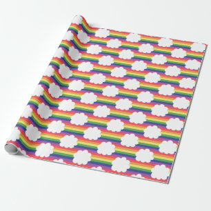 Rainbow with Clouds Wrapping Paper