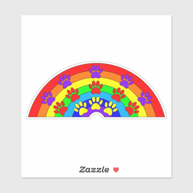Rainbow With Dog Paw Prints (Sheet)