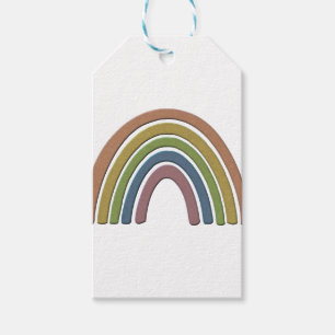 Rainbow With Faux Rustic Paper Texture Gift Tags