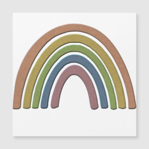 Rainbow With Faux Rustic Paper Texture Magnet