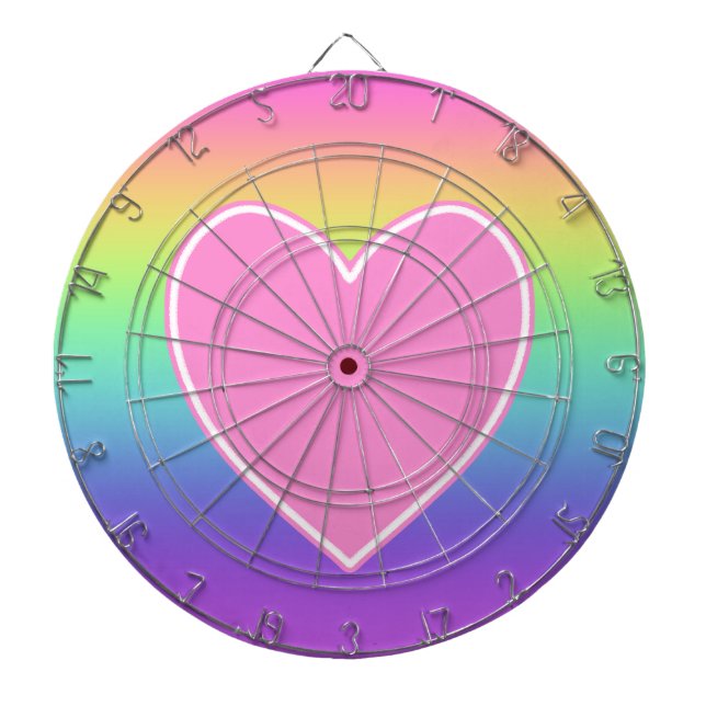 Rainbow with Heart Dartboard (Front)