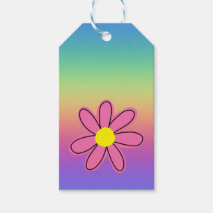 Rainbow with Pink Flower Gift Tags