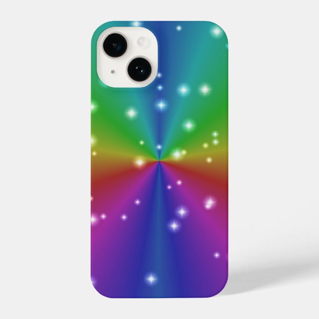 Rainbow with Stars iPhone Case (Back)