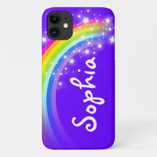 Rainbow with stars purple violet sky custom iPhone 11 case
