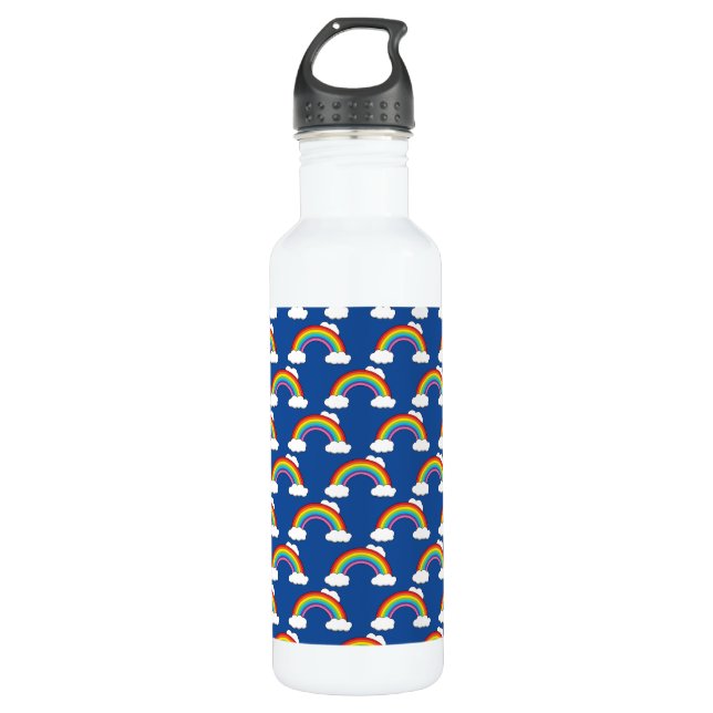Rainbow with White Clouds 710 Ml Water Bottle (Front)