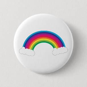Rainbow with White Clouds Cute 6 Cm Round Badge