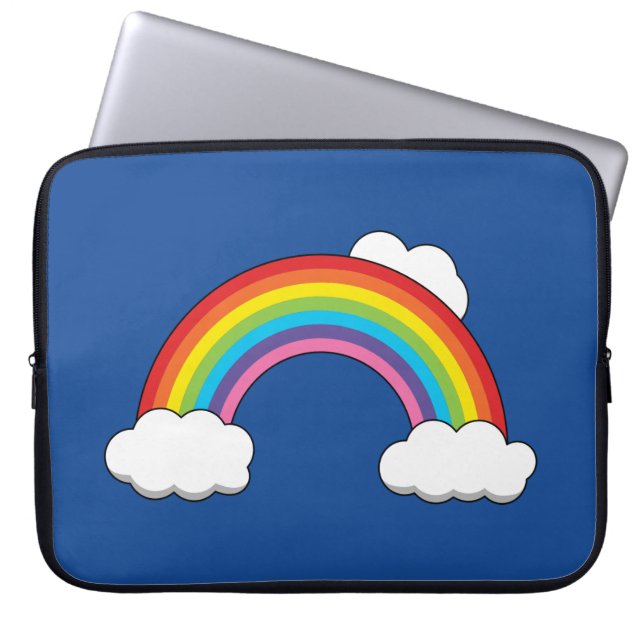 Rainbow with White Clouds Laptop Sleeve (Front)