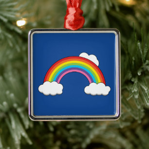 Rainbow with White Clouds Metal Tree Decoration