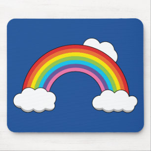 Rainbow with White Clouds Mouse Mat