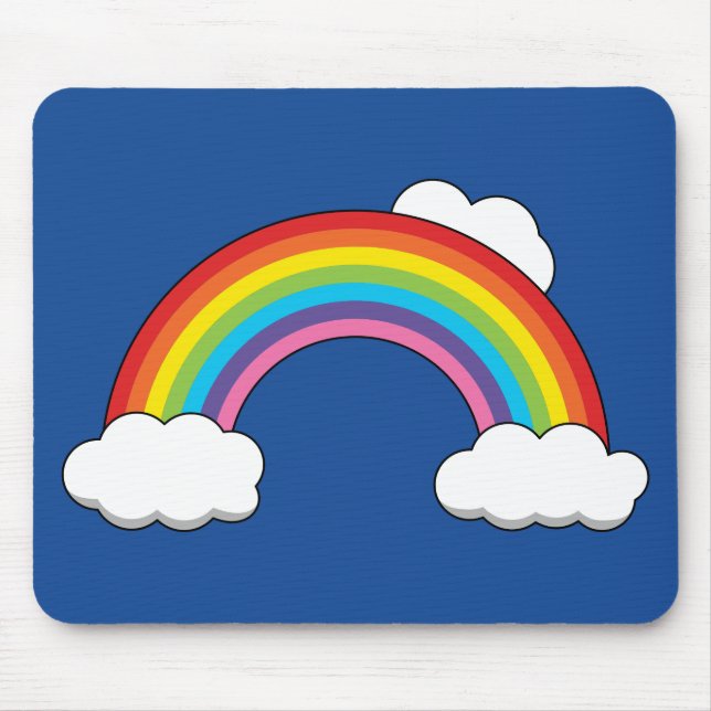 Rainbow with White Clouds Mouse Mat (Front)