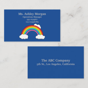 Rainbow with White Clouds   Personalise Business Card