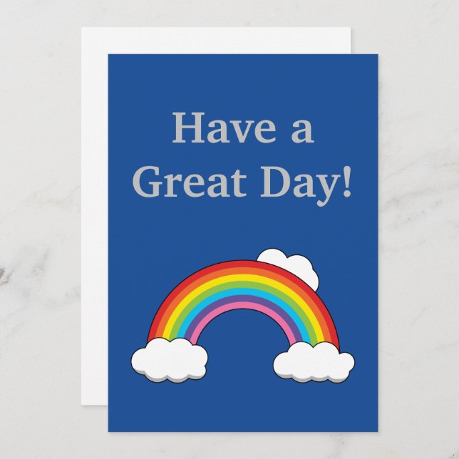 Rainbow with White Clouds | Personalise Holiday Card (Front/Back)