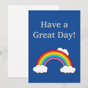 Rainbow with White Clouds   Personalise Holiday Card